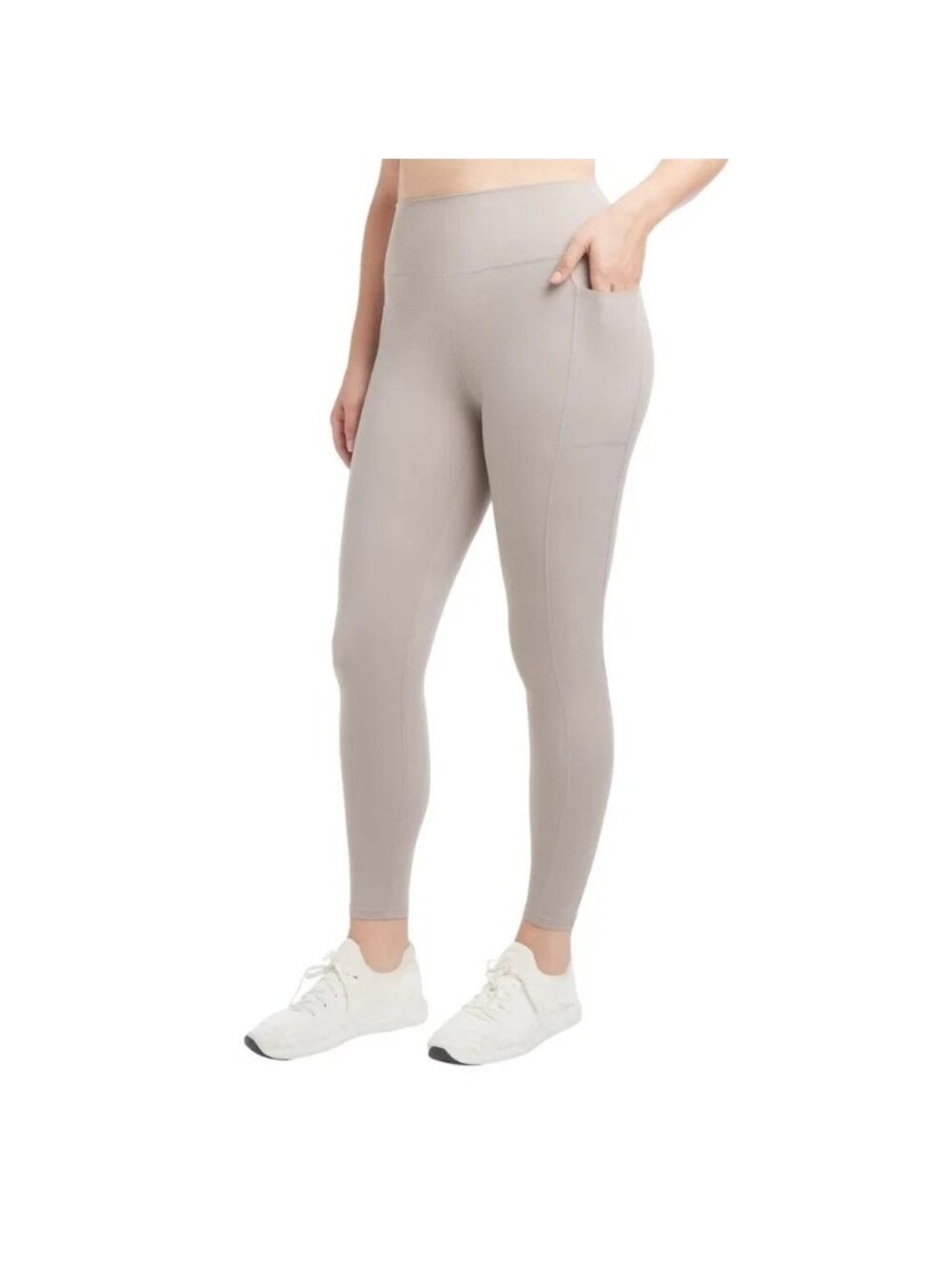 Danskin Women's M Lightweight High-Waist Tights Satellite Gray 25" Inseam n1203